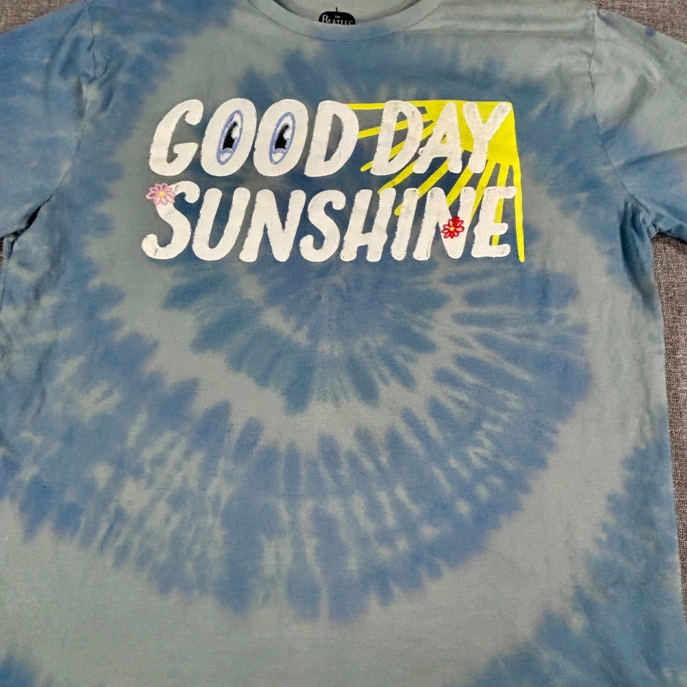 The Beatles Mens Good Day Sunshine Tie Dye T-Shirt XL Blue Cotton Band Tee - Picture 3 of 10